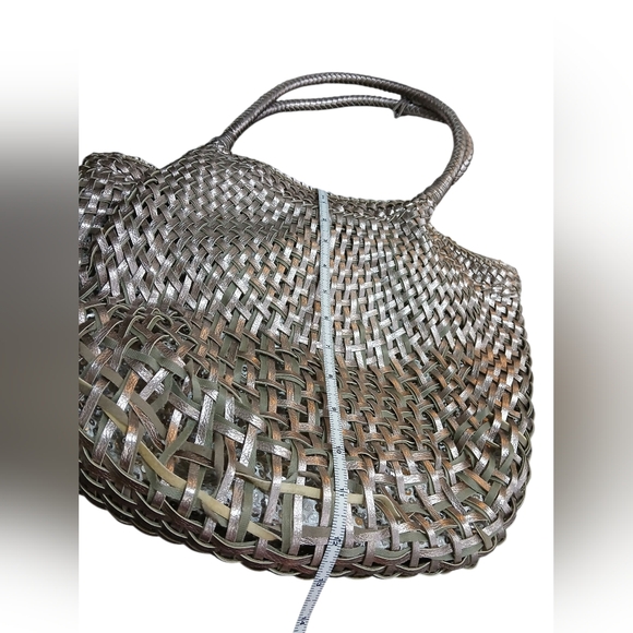 Marc Fisher Popstar Silver Metallic Sequin Woven Hobo Slpuch Bag Purse Womans - Picture 13 of 13